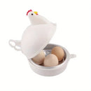 1/4 Grid Cute Chicken Shaped Microwave Steamer Mini Home Boiled Soft Boiled Egg Heating Box Kitchen Cooking Egg Gadgets