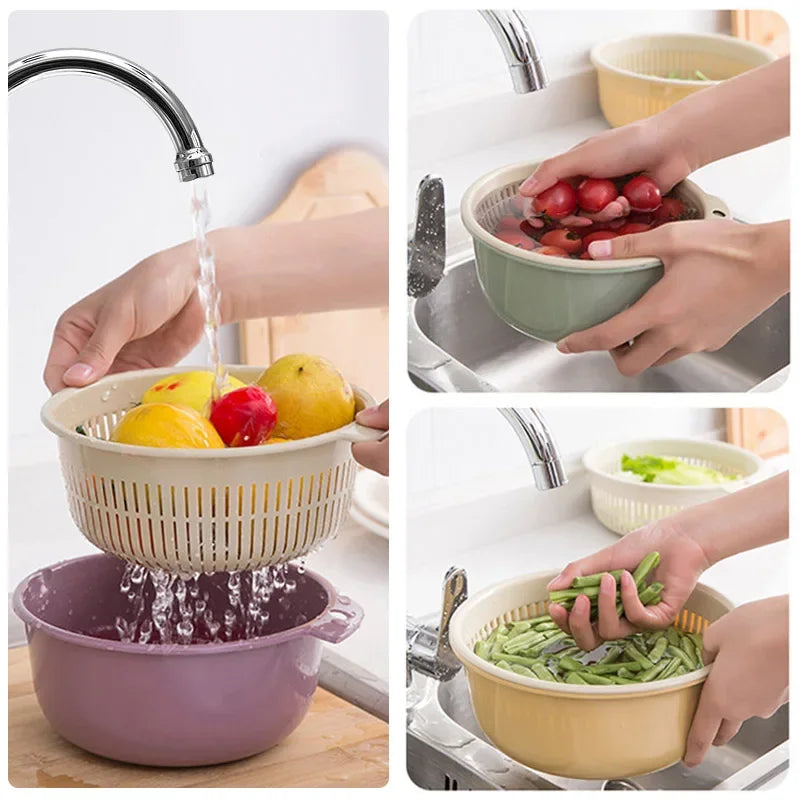 DuoClean Pro – Cesto Duplo de Drenagem e Armazenamento