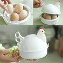1/4 Grid Cute Chicken Shaped Microwave Steamer Mini Home Boiled Soft Boiled Egg Heating Box Kitchen Cooking Egg Gadgets