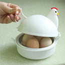 1/4 Grid Cute Chicken Shaped Microwave Steamer Mini Home Boiled Soft Boiled Egg Heating Box Kitchen Cooking Egg Gadgets