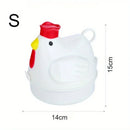 1/4 Grid Cute Chicken Shaped Microwave Steamer Mini Home Boiled Soft Boiled Egg Heating Box Kitchen Cooking Egg Gadgets
