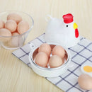 1/4 Grid Cute Chicken Shaped Microwave Steamer Mini Home Boiled Soft Boiled Egg Heating Box Kitchen Cooking Egg Gadgets